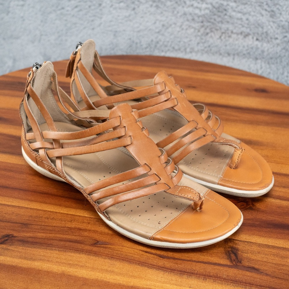 ECCO Flash Huarache Flat Gladiator Sandals Saddle Brown EU 35 Women's 5 US